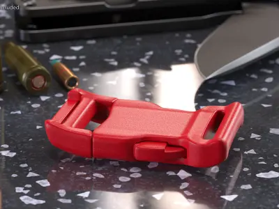 YKK Contoured Side Release Plastic Buckle Red 3D model