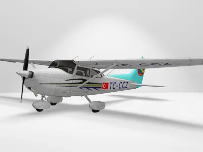 Cessna 172 model single engine aircraft 3D model