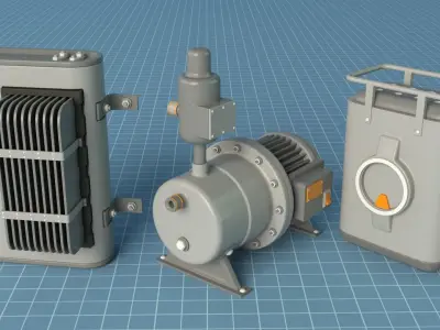 Industrial Kitbash - 10 - 100 pieces 3D model