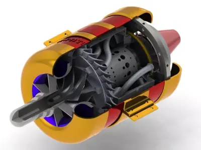 Turbo Jet Engine 3D model
