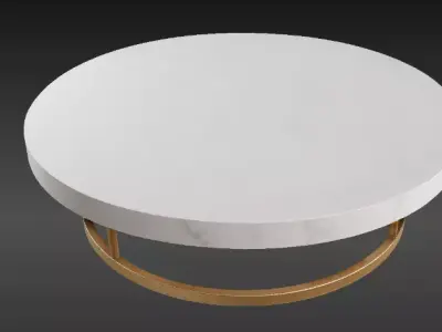 Marble Coffee Table 3D Model Modern Living Room Furniture Free low-poly 3D model