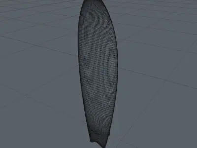 Fish Pattern Wooden Surfboard Free 3D model