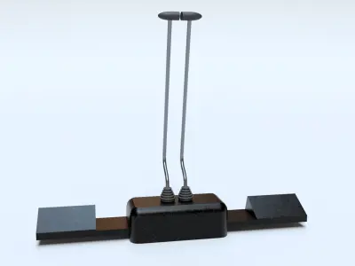 Hand controllers and foot pedals Low-poly 3D model