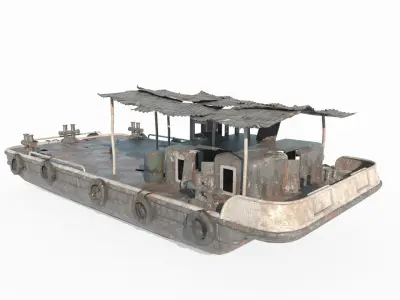 Old water vehicles worn-out transport vessels 3D model