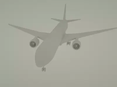 Boeing 777-300 er  Low-poly 3D model