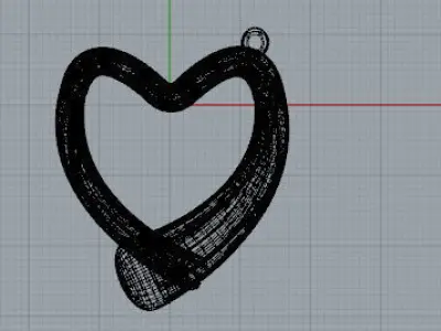 Ciondolo cuore flow Free 3D model