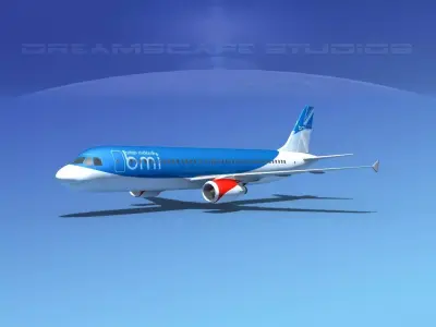 Airbus A320 LP British Midland Low-poly 3D model