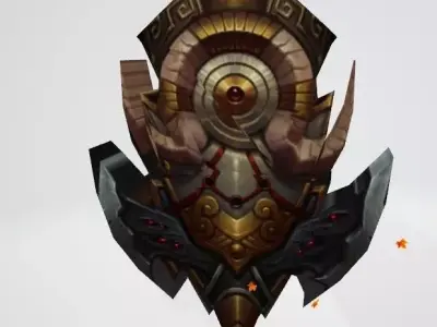 dunpai shield with horns Free 3D model