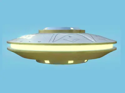 Spaceship UFO A2 - Silver - Alien SciFi Vehicle Low-poly 3D model