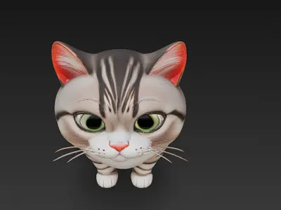 Cat Realistic 3D Model Basic - Low Poly Realistic Low-poly 3D model