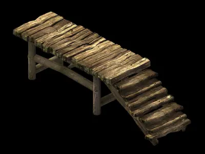 Pier-Wooden Ladder 35 3D model