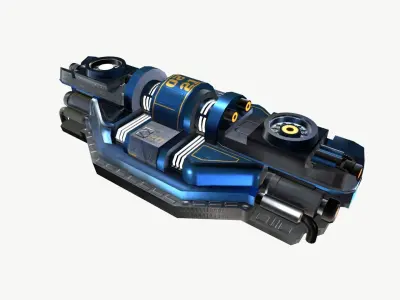SCI-FI Motor Shield ship space Low-poly 3D model