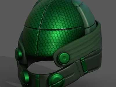 Helmet scifi military combat 3d model low poly futuristic Low-poly 3D model
