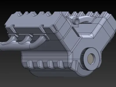 Dimension Accurate V6 Engine 3D Model with Individual Parts 3D model