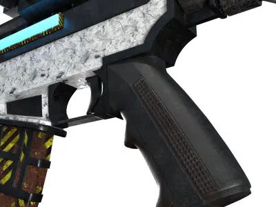 Space age Colt AR 15 machine gun assault rifle 3D model