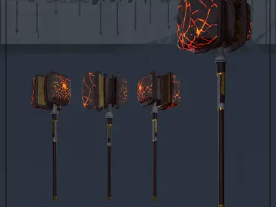 Fantasy Game Weapon Challenge 02 Low-poly 3D model