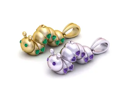 Caterpillar Pendant 3D Printable Model 3D print model