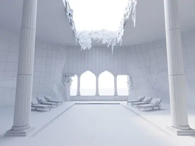 Rock Pool Game Ready Low-poly 3D model