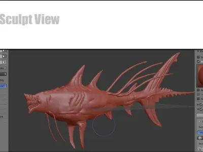 Leviathan Improved 3D Model Textured Sculpted and Rigged 3D model