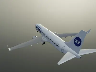 UT Air Boeing 737-800 low poly 3D model  with cockpit  Low-poly 3D model
