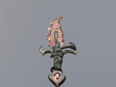 Fantasy Game Ready Dagger Low Poly PBR Low-poly 3D model