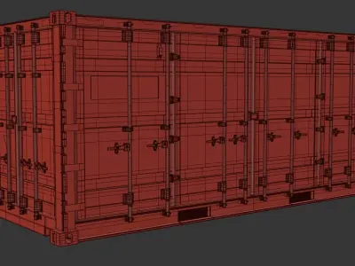 20 ft Military Containers Sand Colour 3D model