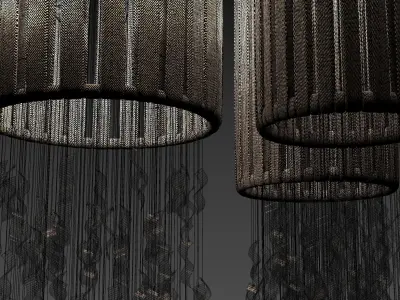 Cloth strips chandelier Free 3D model