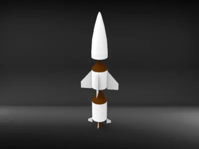 Deconstructed Missile with internal components 3D model