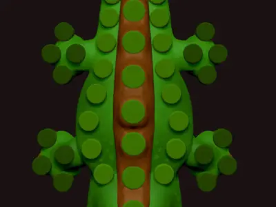 crocodile made of blocks 3D model