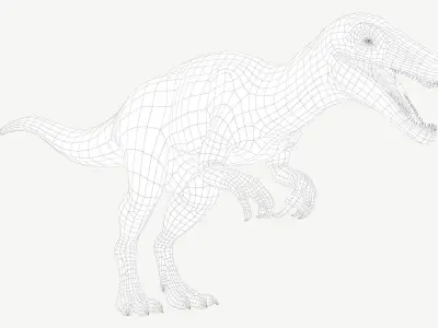 Baryonyx dinosaur Low-poly 3D model