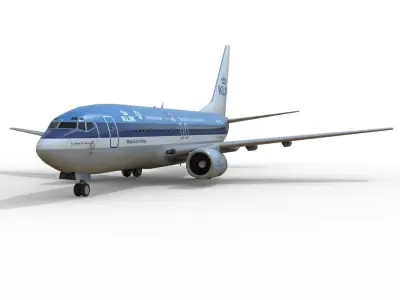 3 basic commercial aircraft models 737-xxx 3D model