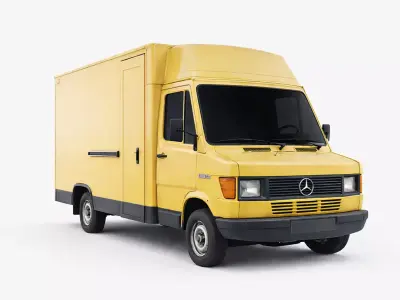 1980s Classic Vintage Cargo Van Utility Transport Vehicle 3D model