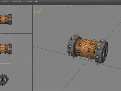 Game Trap - Cartoon Rolling Wood Low-poly 3D model
