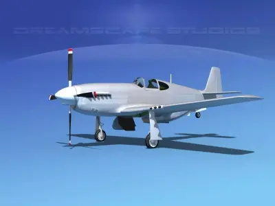 North American Mustang X Bare Metal 3D model