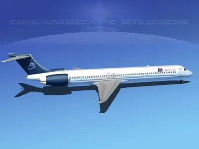 Douglas MD-80 Blue Line 3D model