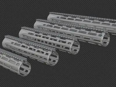 AR-15 KAC URX4 M-LOK Bundle Low-poly 3D model