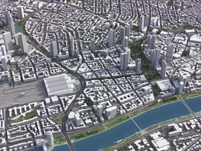 Frankfurt Low-poly 3D model