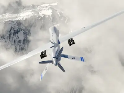 MQ-1C Drone Low-poly 3D model