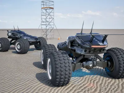 sci fi battle vehicle 3D model