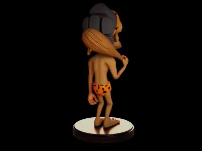 Cartoon Caveman Low-poly 3D model