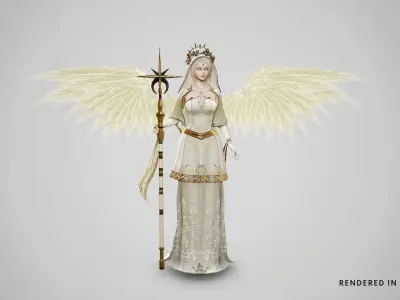 Angelic Priest Low-poly 3D model