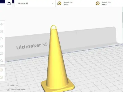 Road Cone M6 - With STL Low-poly 3D model