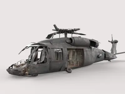 Abandoned Helicopter Crash 3D model
