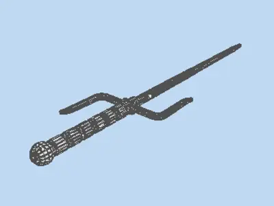 Short-handled Trident - Type 2 3D model