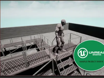 Modular Galvanized Stages Low-poly 3D model