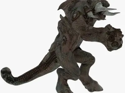 Creature toy dinosaur with claws Low-poly 3D model