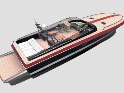 Luxury Boat Low-poly PBR Low-poly 3D model