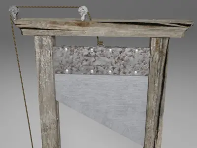 Guillotine old wooden Low-poly 3D model