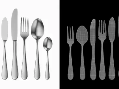 Generic Cutlery 9 Pieces COLLECTION 3D model