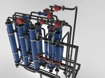Osmosis water purification system 3D model